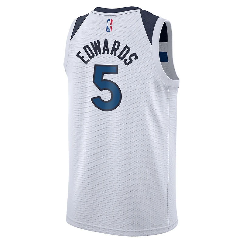 Maillot Nike Anthony Edwards Swingman blanc pour jeune des Minnesota Timberwolves - Édition Association
