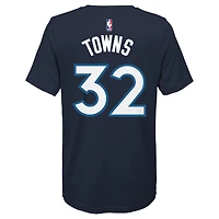 Youth Nike Karl-Anthony Towns Navy Minnesota Timberwolves Name & Number T-Shirt