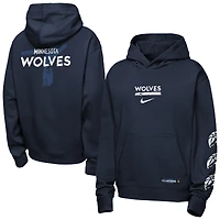 Youth Nike Navy Minnesota Timberwolves Courtside Club Premiere Hoodie