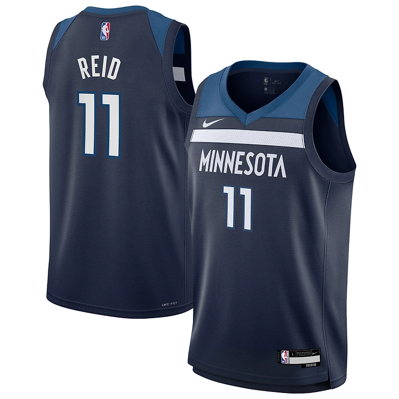 Maillot Nike Naz Reid Swingman bleu marine pour jeune des Timberwolves du Minnesota - Édition Icon