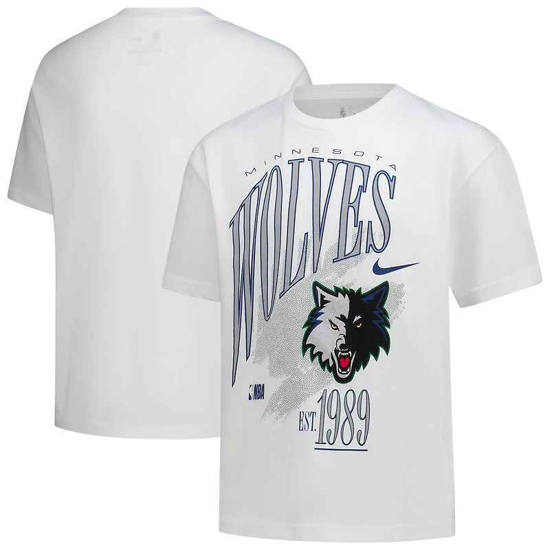 T-shirt Nike Max90 blanc Minnesota Timberwolves pour jeunes