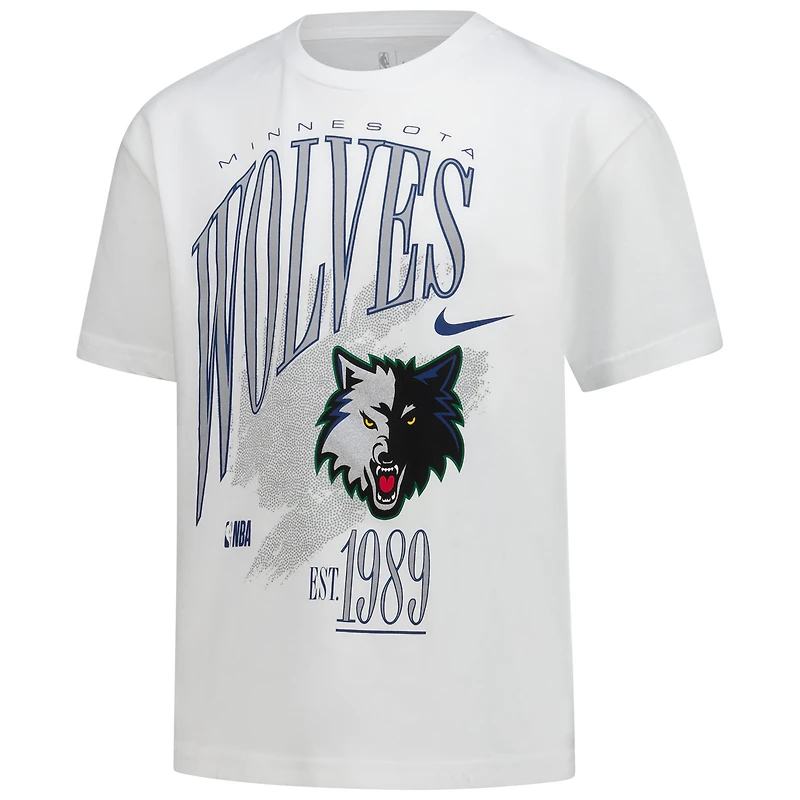 Youth Nike  White Minnesota Timberwolves Hardwood Classics Champs Max90 T-Shirt