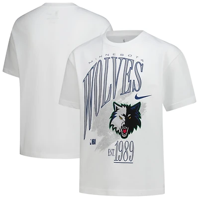 T-shirt Nike Max90 blanc Minnesota Timberwolves pour jeunes