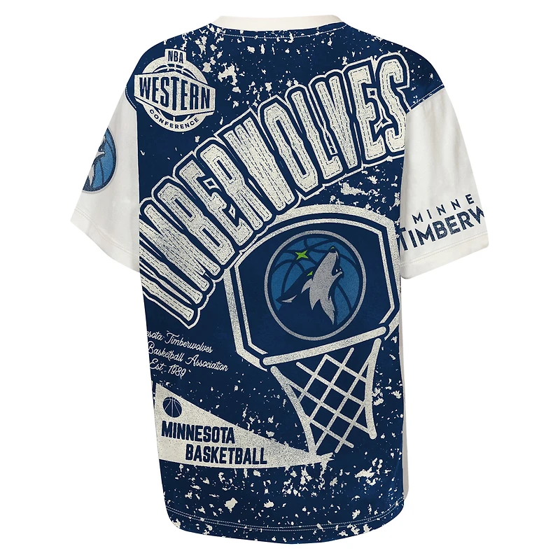 T-shirt imprimé intégral Outerstuff Cream pour jeunes Minnesota Timberwolves, meilleur joueur