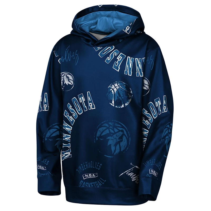 Sweat à capuche bleu marine Minnesota Timberwolves Moving Violation pour jeunes Outerstuff
