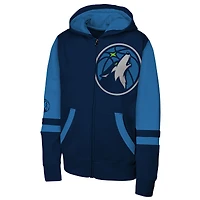 Youth Outerstuff  Navy Minnesota Timberwolves Straight to the League Full-Zip Hoodie