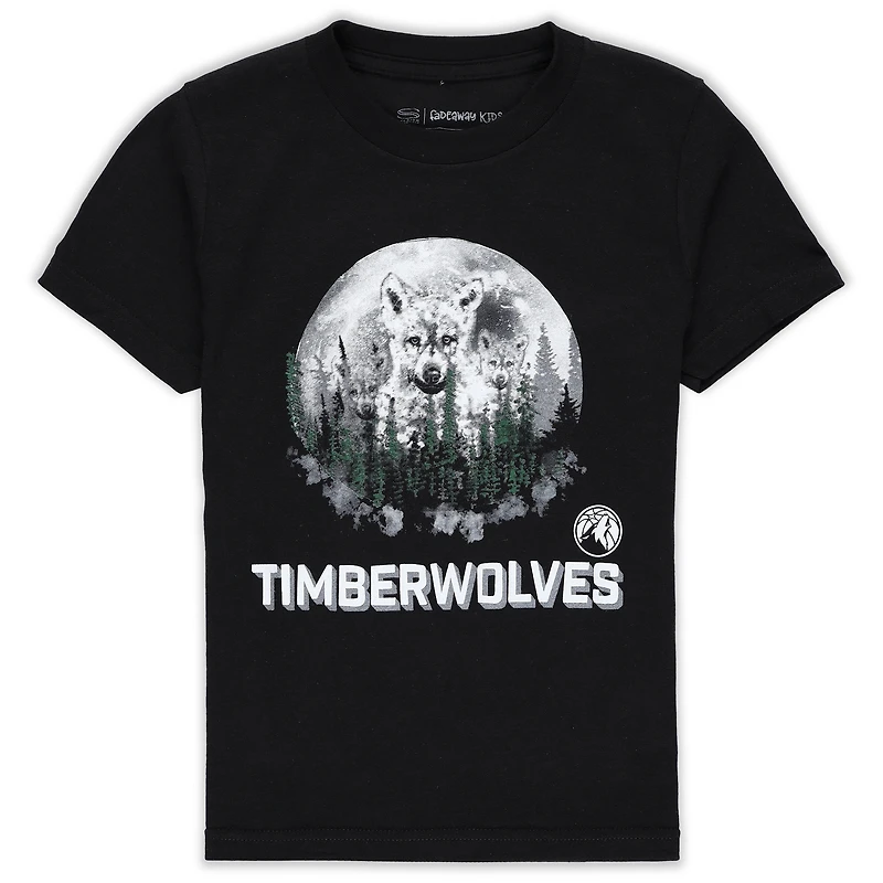 T-shirt noir Youth Stadium Essentials avec mascotte des Minnesota Timberwolves