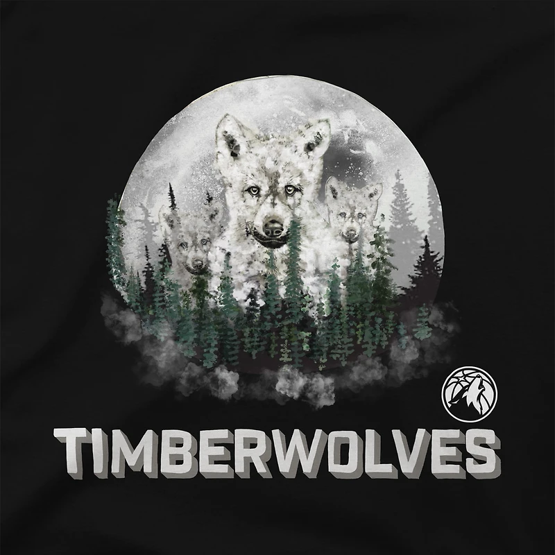 T-shirt noir Youth Stadium Essentials avec mascotte des Minnesota Timberwolves