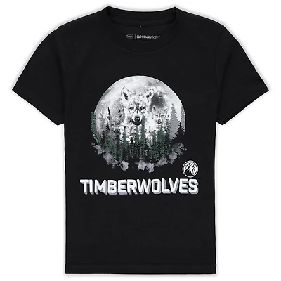 T-shirt noir Youth Stadium Essentials avec mascotte des Minnesota Timberwolves