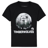 T-shirt noir Youth Stadium Essentials avec mascotte des Minnesota Timberwolves