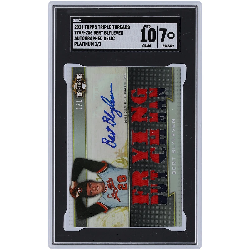 Bert Blyleven Minnesota Twins Autographed 2011 Topps Triple Threads Game Used Relic Platinum #TTAR-236 #1/1 SGC Authenticated 7/10 Card