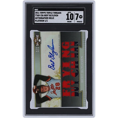 Bert Blyleven Minnesota Twins Autographed 2011 Topps Triple Threads Game Used Relic Platinum #TTAR-236 #1/1 SGC Authenticated 7/10 Card