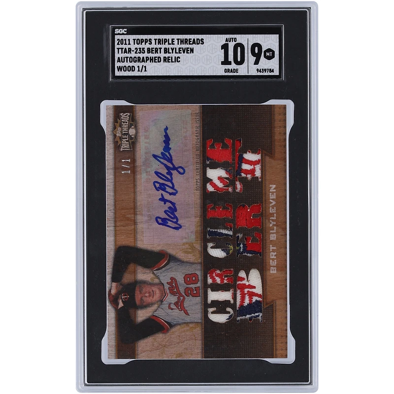 Bert Blyleven Minnesota Twins Autographed 2011 Topps Triple Threads Game Used Relic Wood #TTAR-235 #1/1 SGC Authenticated 9/10 Card