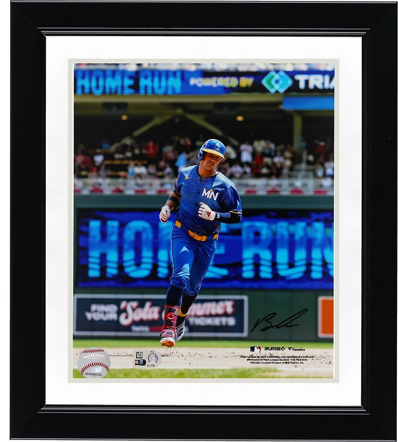 Photographie autographiée de Brooks Lee, trotteur de home run, 20 x 25 cm, des Twins du Minnesota
