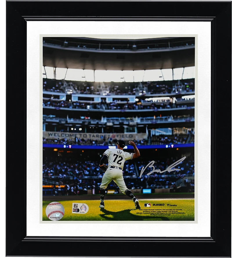 Photographie autographiée de Brooks Lee, Twins du Minnesota, 20 x 25 cm, lors de ses débuts en MLB