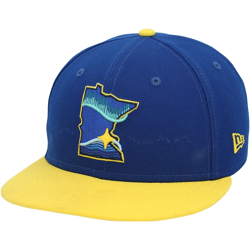 Brooks Lee Minnesota Twins Game-Used Blue/Yellow City Connect New Era Cap from the 2024 MLB Season 