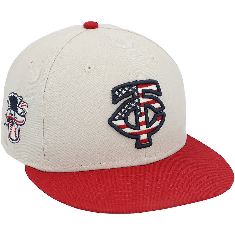 Brooks Lee Minnesota Twins Game-Used Tan New Era Cap from the 2024 MLB Season 