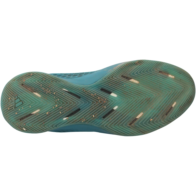 Chaussures adidas noires et turquoise portées par Brooks Lee, joueur des Minnesota Twins, lors de la saison 2024 de la MLB.