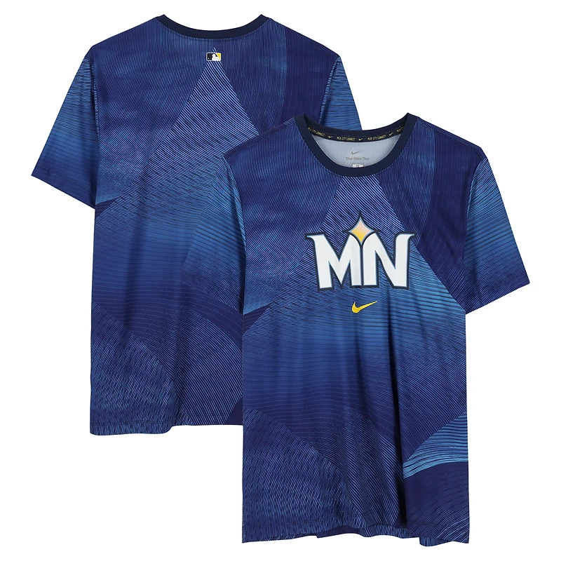Maillot à manches courtes bleu City Connect porté par Brooks Lee, joueur des Minnesota Twins, saison 2024 de la MLB - Taille XL