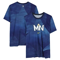 Maillot à manches courtes bleu City Connect porté par Brooks Lee, joueur des Minnesota Twins, saison 2024 de la MLB - Taille XL