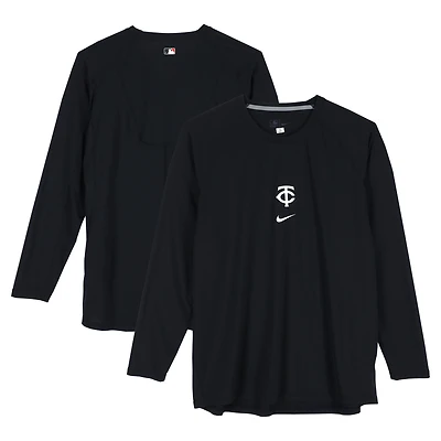 Maillot à manches longues bleu marine et blanc porté par Brooks Lee, joueur des Minnesota Twins, saison 2024 de la MLB - Taille XL