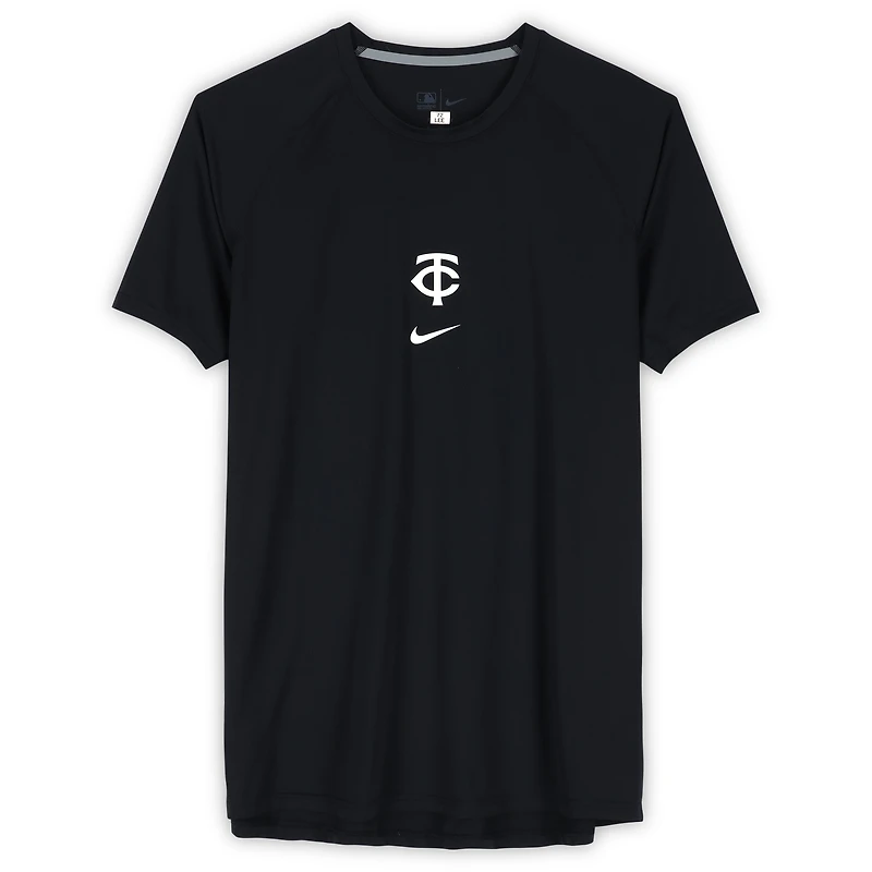 Maillot à manches courtes bleu marine et blanc porté par Brooks Lee, joueur des Minnesota Twins, saison 2024 de la MLB - Taille XL