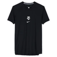 Maillot à manches courtes bleu marine et blanc porté par Brooks Lee, joueur des Minnesota Twins, saison 2024 de la MLB - Taille XL