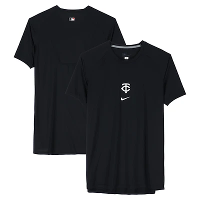 Maillot à manches courtes bleu marine et blanc porté par Brooks Lee, joueur des Minnesota Twins, saison 2024 de la MLB - Taille XL