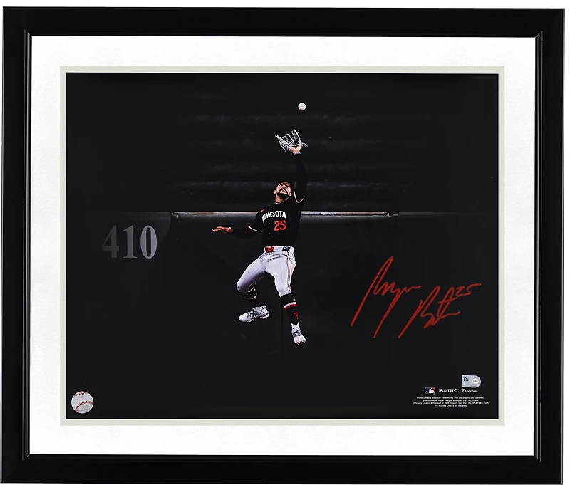 Byron Buxton Minnesota Twins Autographed 16" x 20" Home Run Robbing Wall Catch Spotlight Photograph