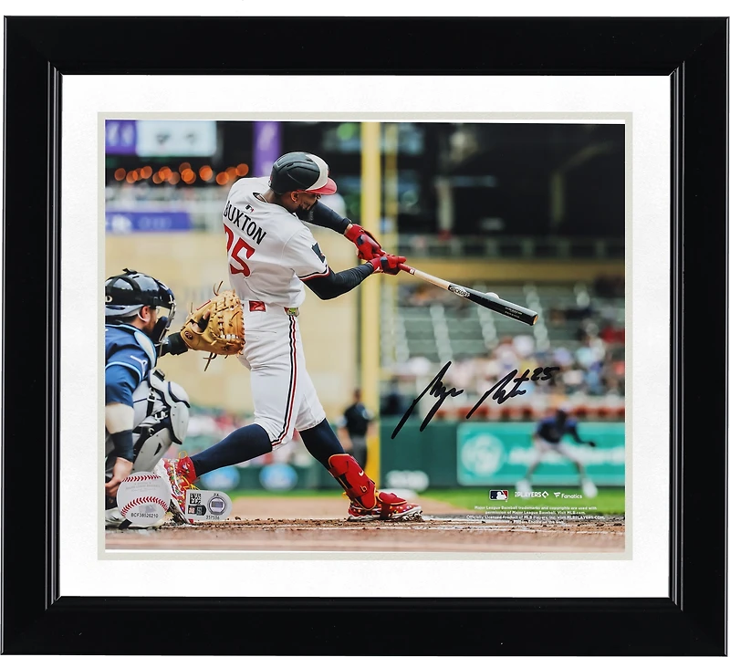 Photographie de frappeur autographiée de Byron Buxton des Twins du Minnesota (8" x 10")