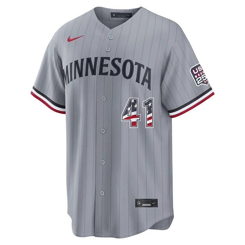 Fourth of July Men's Minnesota Twins Joe Ryan Nike Gray USA 250 Stadium Jersey