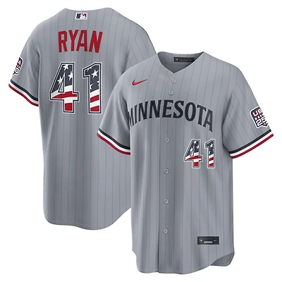 Fourth of July Men's Minnesota Twins Joe Ryan Nike Gray USA 250 Stadium Jersey