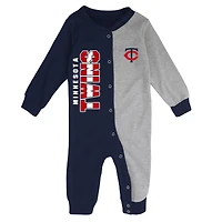 Dormeuse mi-temps Minnesota Twins bleu marine/gris chiné pour bébé