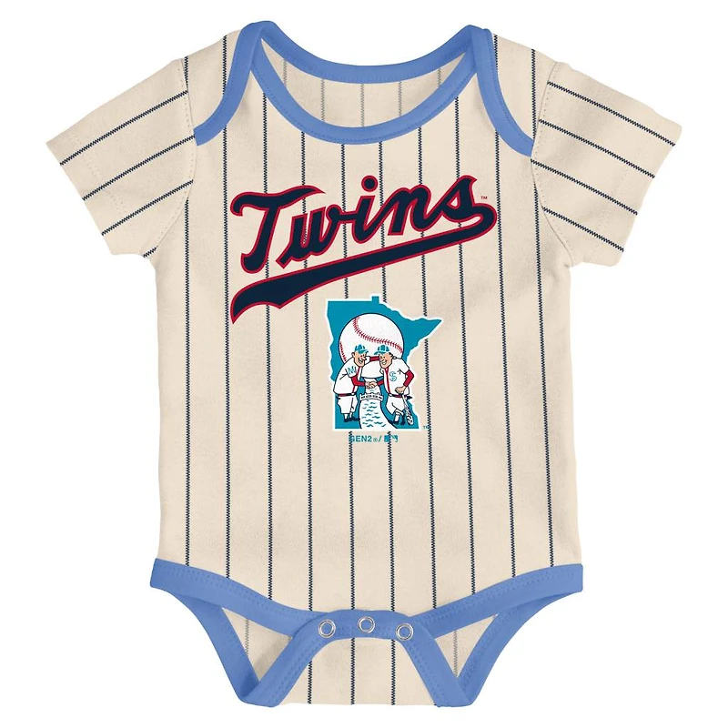 Infant Navy/Light Blue/Cream Minnesota Twins Future #1 3-Pack Bodysuit Set