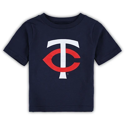 T-shirt bébé bleu marine Minnesota Twins Team Crew avec logo principal