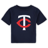 T-shirt bébé bleu marine Minnesota Twins Team Crew avec logo principal
