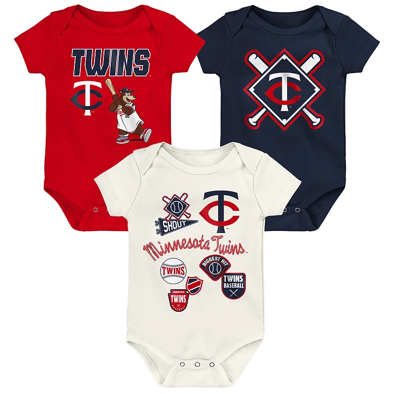 Ensemble de body 3 pièces pour bébé Outerstuff Minnesota Twins Home Plate