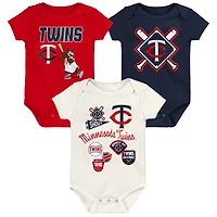 Ensemble de body 3 pièces pour bébé Outerstuff Minnesota Twins Home Plate