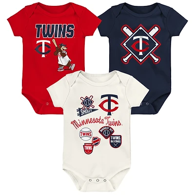Infant Outerstuff Minnesota Twins Home Plate 3-Piece Bodysuit Set