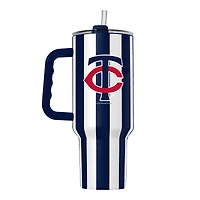 Gobelet isotherme à rayures verticales et revêtement en poudre Logo Brands Minnesota Twins de 1,2 L