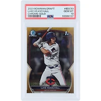 Carte Luke Keaschall Minnesota Twins 2023 Bowman Chrome 1ère édition Bowman Gold Refractor #BDC-53 #20/50 authentifiée par PSA (10 cartes)
