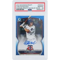 Luke Keaschall Minnesota Twins Autographed 2023 Bowman Chrome 1st Bowman Blue Wave #CDA-LK #32/150 PSA Authenticated 10 Card