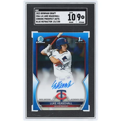 Luke Keaschall Minnesota Twins Autographed 2023 Bowman Draft Blue Refractor Chrome Prospect Auto. #CDA-LK #121/150 SGC Authenticated 9/10 Card