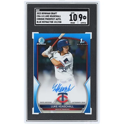 Luke Keaschall Minnesota Twins Autographed 2023 Bowman Draft Blue Refractor Chrome Prospect Auto. #CDA-LK #131/150 SGC Authenticated 9/10 Card