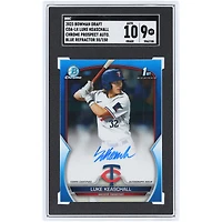 Luke Keaschall Minnesota Twins Autographed 2023 Bowman Draft Blue Refractor Chrome Prospect Auto. #CDA-LK #55/150 SGC Authenticated 9/10 Card