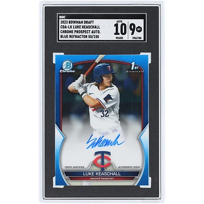 Luke Keaschall Minnesota Twins Autographed 2023 Bowman Draft Blue Refractor Chrome Prospect Auto. #CDA-LK #55/150 SGC Authenticated 9/10 Card