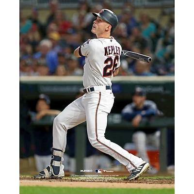 Max Kepler Minnesota Twins Unsigned Hitting White Jersey Photograph