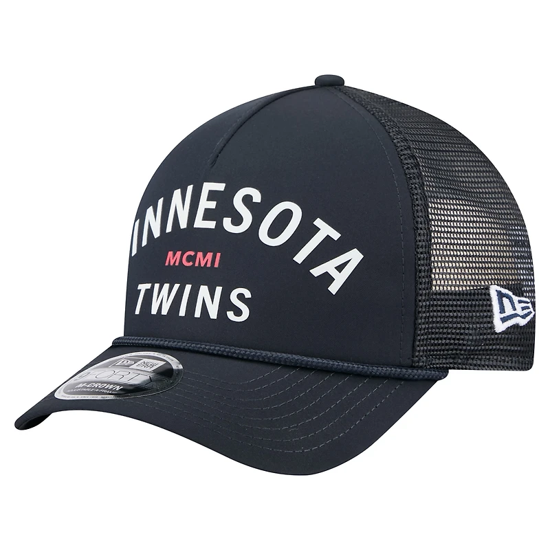 Men's New Era  Navy Minnesota Twins Minimalist 9FORTY A-Frame Adjustable Hat