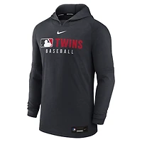 Men's Nike  Heather Black Minnesota Twins Authentic Collection Tri-Blend Dri-FIT Hoodie