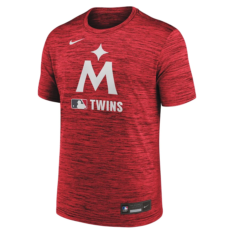 T-shirt Nike rouge Minnesota Twins Authentic Collection Velocity Dri-FIT pour homme
